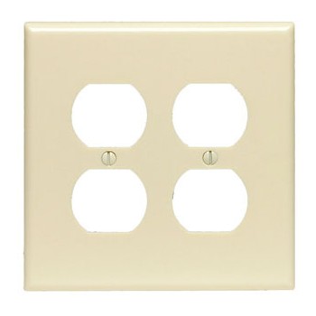 Leviton 001-PJ82-I Duplex Receptacle Wall Plate ~ Ivory