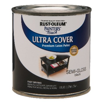 Rust-Oleum 1974730 Ultra Cover Acrylic Latex,  Semi-Gloss Black ~ Half Pint