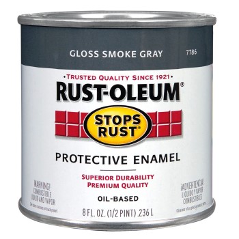 Rust-Oleum 7786730 Stops Rust Protective Enamel, Gloss Smoke Gray ~ 1/2 Pint