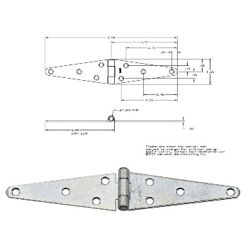 National 128017 Heavy Duty Strap Hinge, Zinc Plated ~ 5&quot;