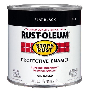 Rust-Oleum 7776730 Stops Rust Protective Enamel, Flat Black ~ 8 oz