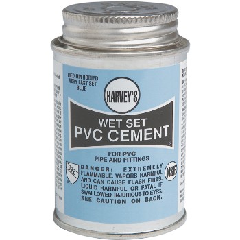 Harvey&#39;s 018420-12 Wet Set PVC Cement, Blue  ~ 1 Pint