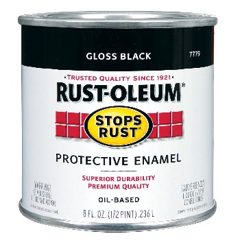 Rust-Oleum 7779730 Protective Enamel, Gloss Black Paint ~ 1/2 Pint