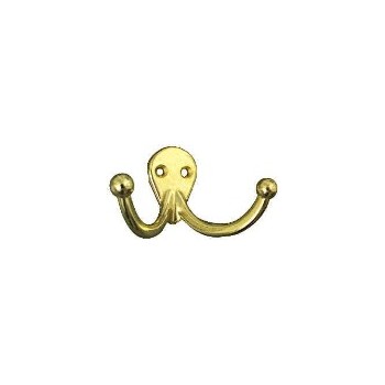 National 199224 Brass Double Clothes Hook, Visual Pack 163