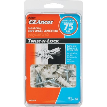 ITW/Ramset 25310 Twist-N-Lock&#226;&#8222;&#162;  Drywall Anchor, 75 lb ~  Pack of 50