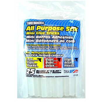 FPC Surebonder DT-25 Mini Glue Sticks, Bag of 25 - 7/16&quot;