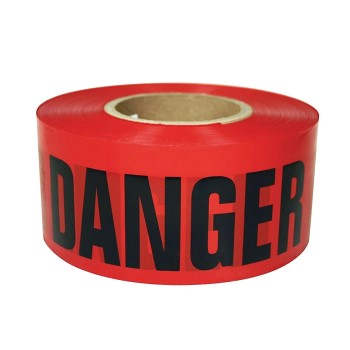Intertape 600RD 300 Danger Safety Tape, Red ~ 3&quot; X 300 ft