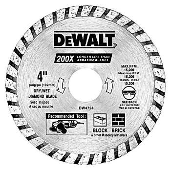 DeWalt DW4724 Diamond Blade ~ High Performance ~ 4&quot;