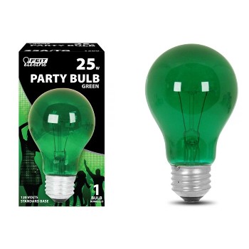 Feit Elec. 25A/TG Party Light Bulb, Green  ~ 120 Volt 25 Watt