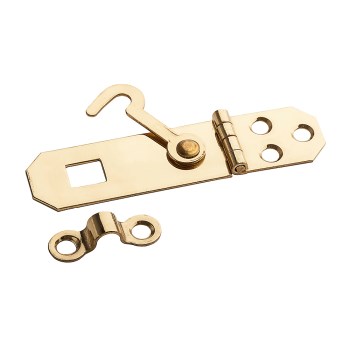 National 211912 Hasp with Hook, Solid Brass ~ 3/4&quot; x 2 3/4&quot;