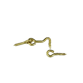 National 118083 Solid Brass Hook &amp; Eye, Pack of 2 ~ 1.5&quot;