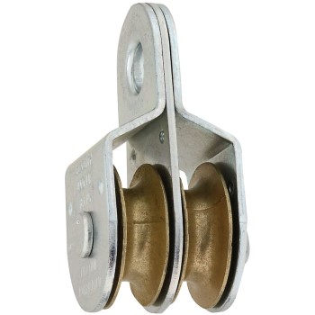 National 199810 Zinc Plated Fixed Double Pulley ~ 1-1/2&quot;