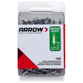Arrow Fastener RMA1/8IP Rivets, Medium Aluminum ~ 1/8&quot;