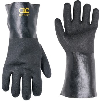 CLC 2082L Lg Blk Pvc Cuff Glove