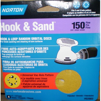 Norton 07660702003 02003 150 5x5 8 Hole Sand Disc
