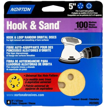 Norton 07660702005 02005 100 5x5 8 Hole Sand Disc