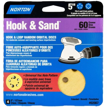 Norton 07660702007 02007 60 5x5 8 Hole Sand Disc