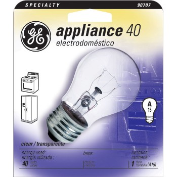 GE 15206 Appliance Bulb, 40 watt