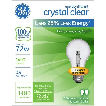 General Electric  78798 Crystal Clear Bulb, 72 Watt A19