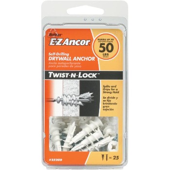 ITW/Ramset 25200 Twist-N-Lock&#226;&#8222;&#162;  Drywall Anchor, 50 lb ~  Pack of 25