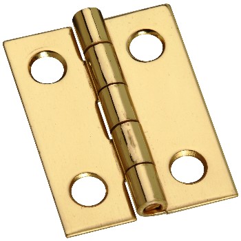 National 211177 Solid Brass Narrow Hinge, Polished ~ 1&quot; x 3/4&quot;