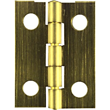 National 211185 Narrow Hinge - Solid Brass w/Ant. Brass - 1&quot; x .75&quot;
