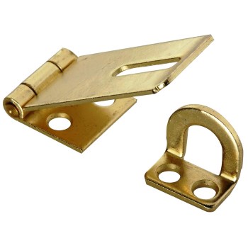 National 102053 Double Safety Hasp, Satin Brass ~ 1.75&quot;