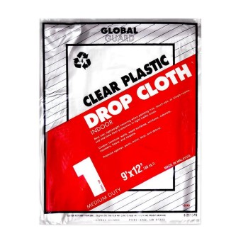Premier 16040 Clear Plastic Drop Cloth, 9 Ft x 12 Ft ~ 1 Mil