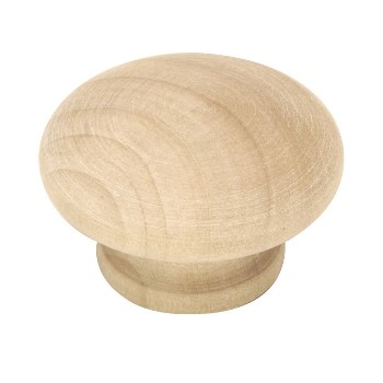 Hardware House  599951 Round Cabinet 1.5&quot; Knob, Wooden ~ Pack of 2 w/Screws