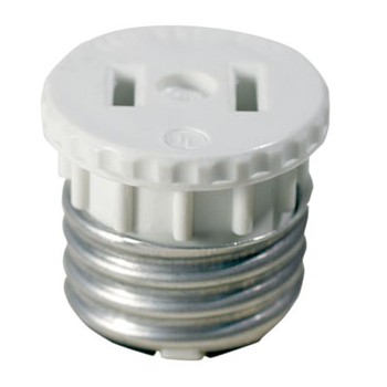 Leviton L12-125 Socket Adapter - Socket to outlet - White