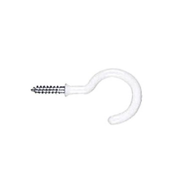 National 248443 White Cup Hook ~ 3/4&quot; - Pack of 5