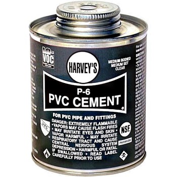 Harvey&#39;s 018180-12 PVC Cement, P-6 Medium Body ~ 32 oz