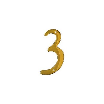 National 211615 Solid Brass/Pb #3 House Number,Visual Pack 1901 4inches