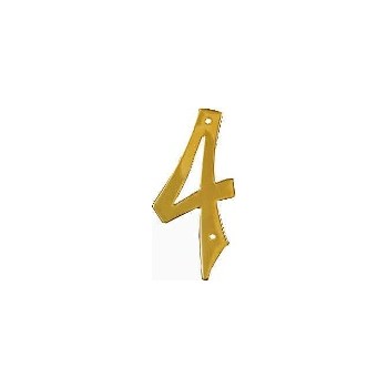 National 211623 Solid Brass/Pb #4 House Number, Visual Pack 1901 4 inches