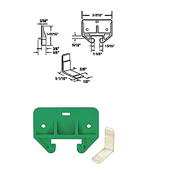 PrimeLine/SlideCo R7085 Drawer Track Guide Kit, 1-1/8&quot;, Plastic