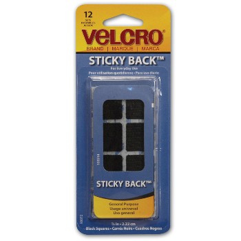 Velcro 90072 Velcro Square Black, 7 /8 inches