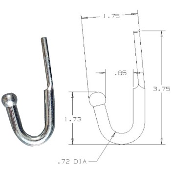 National 220533 Tarp/Rope Tie-Down Anchor Hook ~ Zinc