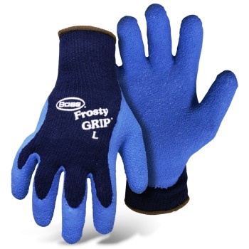 Boss 8439L Frosty Grip Gloves,  Insulated Knit w/Latex Coated Palms Gloves ~ Large