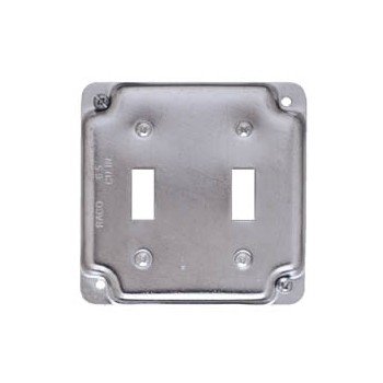 Hubbell/Raco 803C Square Toggle Box Cover, Double 4 inch
