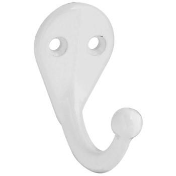 National 248377 Single  Prong Clothes Hook,  White