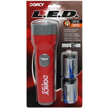 Dorcy Int&#39;l 41-2460 LED Plastic 2-D Battery Flashlight ~ 25 Lumen