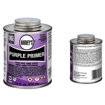 Harvey&#39;s 019070-12 Purple Primer for PVC And CPVC Pipes &amp; Fittings ~ 16 oz
