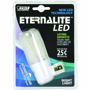 Feit Elec. NL1/LED Night Light,  White Base w/White LED ~ 100,000 Hour