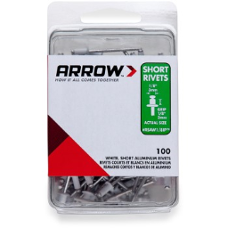 Arrow Fastener RSAW1/8IP Rivets, White Short Aluminum ~ 1/8"