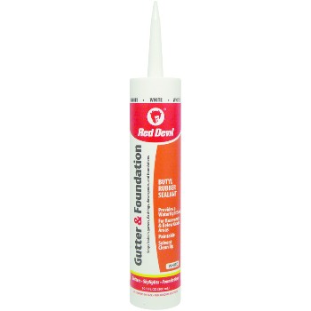 Red Devil 0697 Gutter and Foundation Sealant, White ~ 10.1 oz