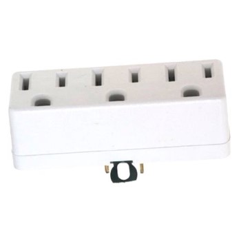 Leviton 002-698-2W Three Outlet Grounded Adapter ~ 15A - 125V