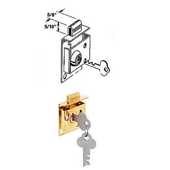 PrimeLine/SlideCo S-4049 Mailbox Lock, Brass Plated