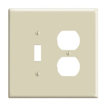 Leviton 001-86105 Toggle Switch and Duplex Outlet Combination Wall Plate ~ Ivory