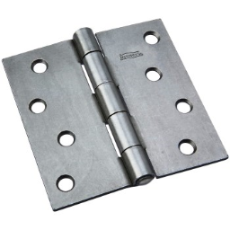 National 140681 Non-Removable Pin Door Hinge, Plain Steel  ~ 4" x 4"