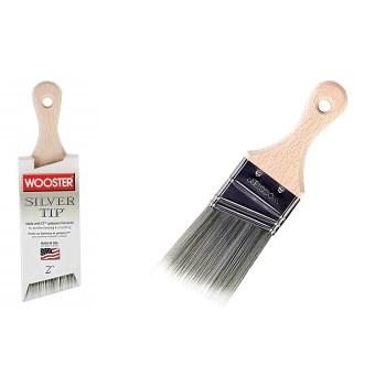 Wooster  0052250020 Silver Tip&#194;&#174; Short Handle Angle Sash Brush ~ 2&quot; W x 2 11/16&quot; L